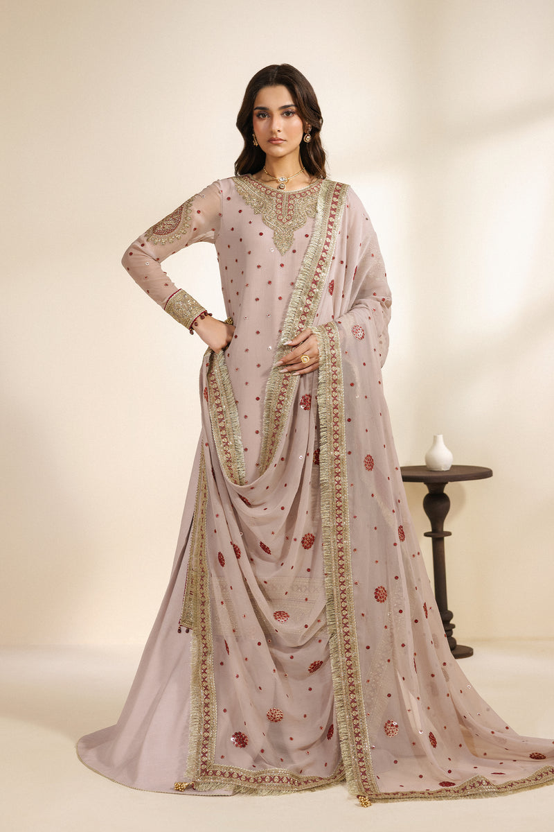 Zarif Meraki Embroidered Chiffon Unstitched 3Pc Suit - SAMA