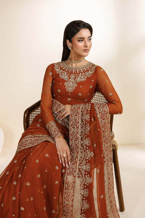 Zarif Meraki Embroidered Chiffon Unstitched Saree - SAWAN