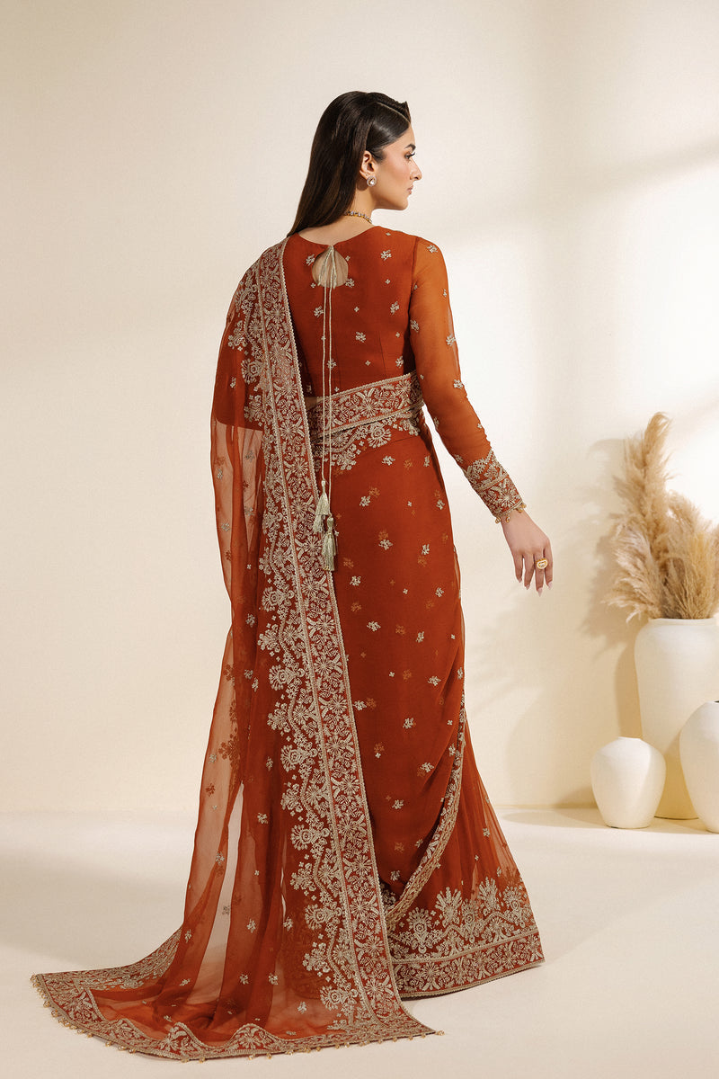 Zarif Meraki Embroidered Chiffon Unstitched Saree - SAWAN