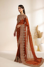 Zarif Meraki Embroidered Chiffon Unstitched Saree - SAWAN