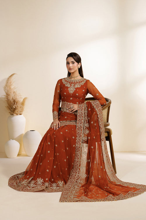 Zarif Meraki Embroidered Chiffon Unstitched Saree - SAWAN