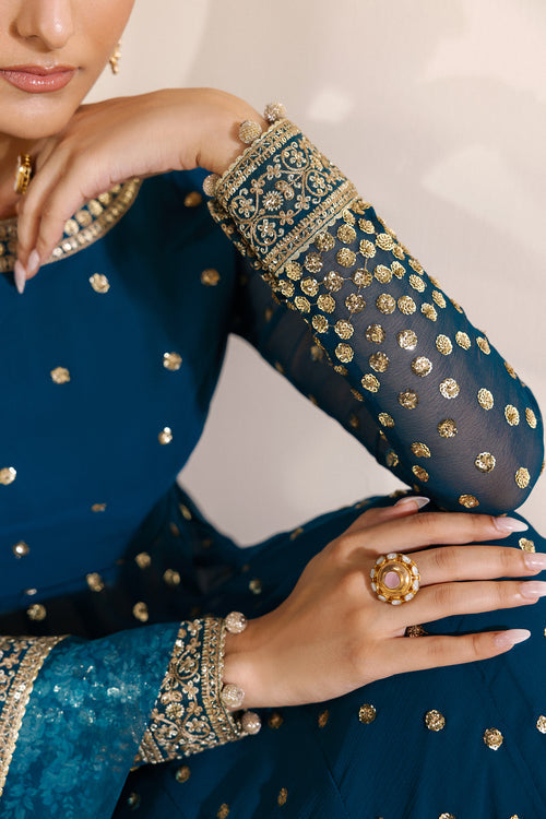 Zarif Meraki Embroidered Chiffon Unstitched 3Pc Suit - ZENIA