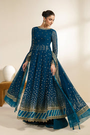 Zarif Meraki Embroidered Chiffon Unstitched 3Pc Suit - ZENIA
