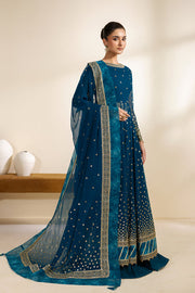 Zarif Meraki Embroidered Chiffon Unstitched 3Pc Suit - ZENIA