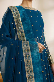 Zarif Meraki Embroidered Chiffon Unstitched 3Pc Suit - ZENIA