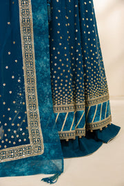 Zarif Meraki Embroidered Chiffon Unstitched 3Pc Suit - ZENIA