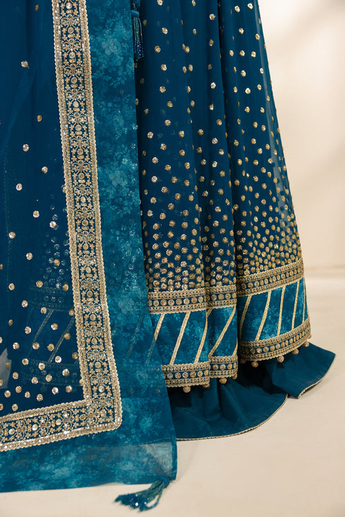 Zarif Meraki Embroidered Chiffon Unstitched 3Pc Suit - ZENIA