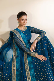 Zarif Meraki Embroidered Chiffon Unstitched 3Pc Suit - ZENIA