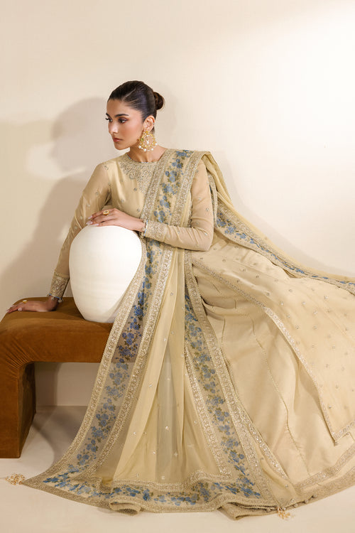 Zarif Meraki Embroidered Chiffon Unstitched 3Pc Suit - DARYA