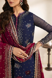 Zarif Meraki Embroidered Chiffon Unstitched 3Pc Suit - SABLE