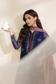 Zarif Meraki Embroidered Chiffon Unstitched 3Pc Suit - SABLE