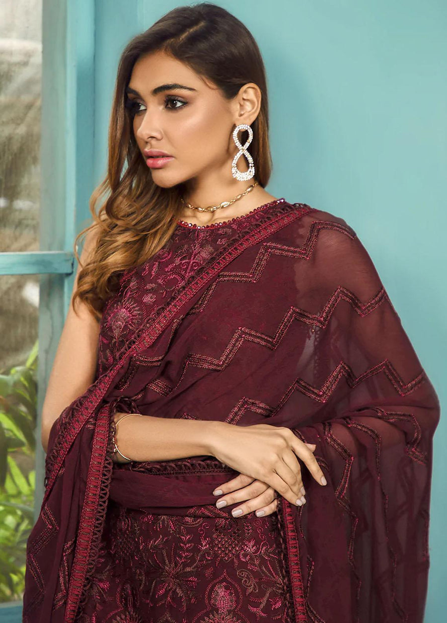 Zarif Rangrez Luxury Embroidered Chiffon Unstitched 3Pc Suit ZR-06 IRENE