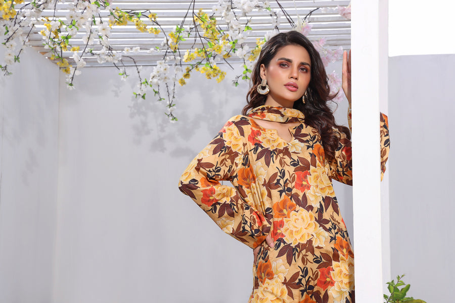 Feathers Premium Printed Lawn Unstitched 3Pc Suit ZUBIYA-FT133