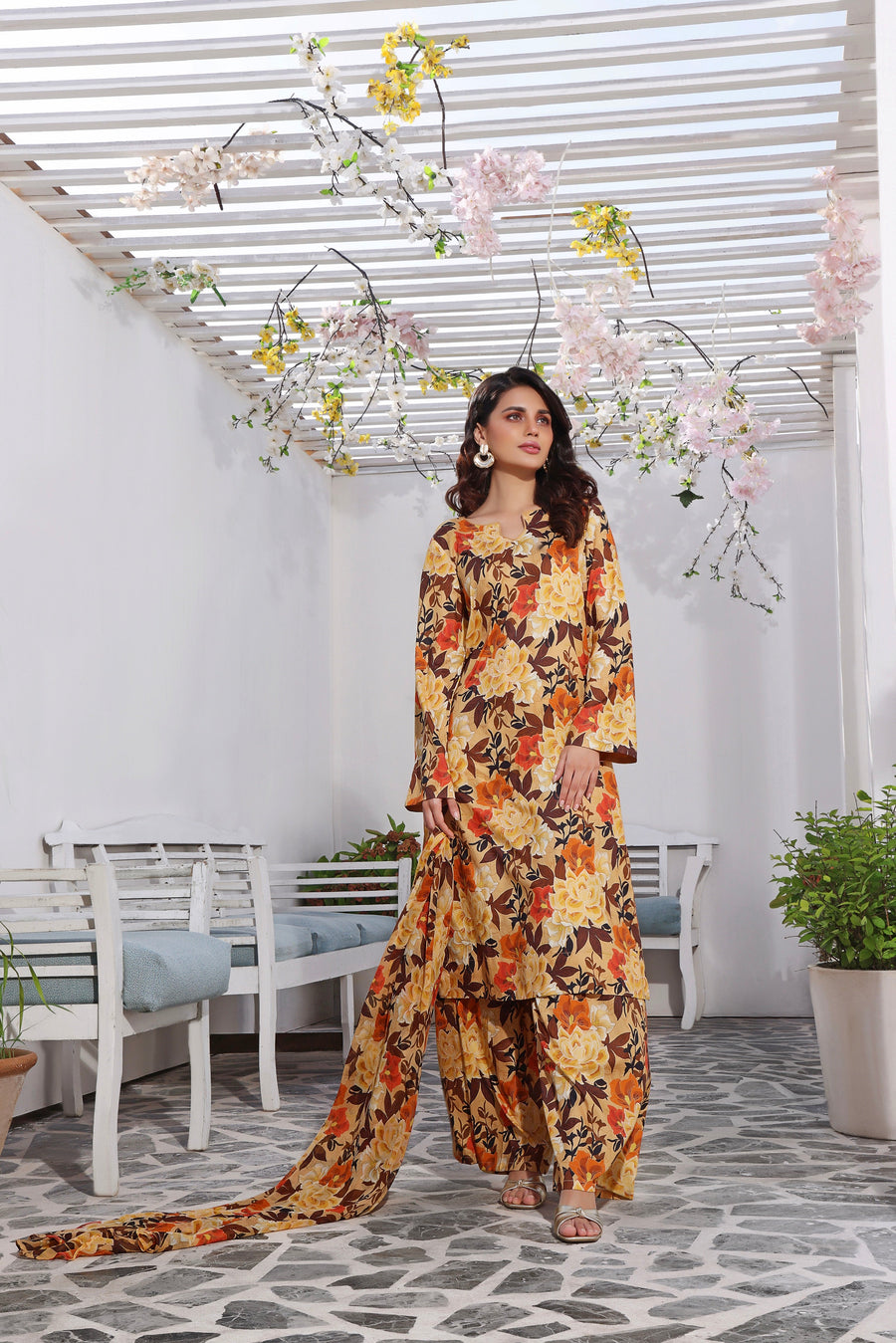 Feathers Premium Printed Lawn Unstitched 3Pc Suit ZUBIYA-FT133