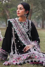 ZAHA Embroidered Slub Khaddar Unstitched 3Pc Suit ZW2-23-04 TALAYEH
