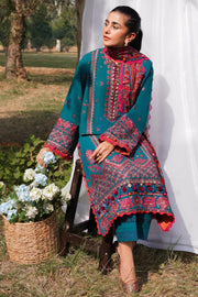 ZAHA Embroidered Slub Khaddar Unstitched 3Pc Suit ZW2-23-06 JEHAN