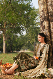 ZAHA Embroidered Slub Khaddar Unstitched 3Pc Suit ZW2-23-07 URSIYA