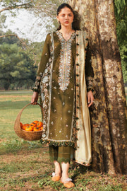 ZAHA Embroidered Slub Khaddar Unstitched 3Pc Suit ZW2-23-07 URSIYA