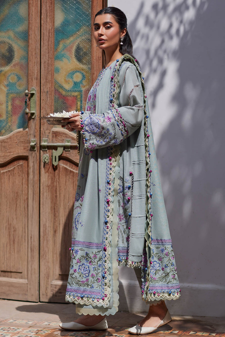 ZAHA by Khadijah Shah Embroidered Khaddar Unstitched 3Pc Suit ZW23-04