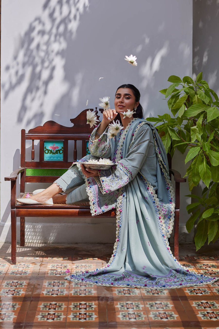 ZAHA by Khadijah Shah Embroidered Khaddar Unstitched 3Pc Suit ZW23-04