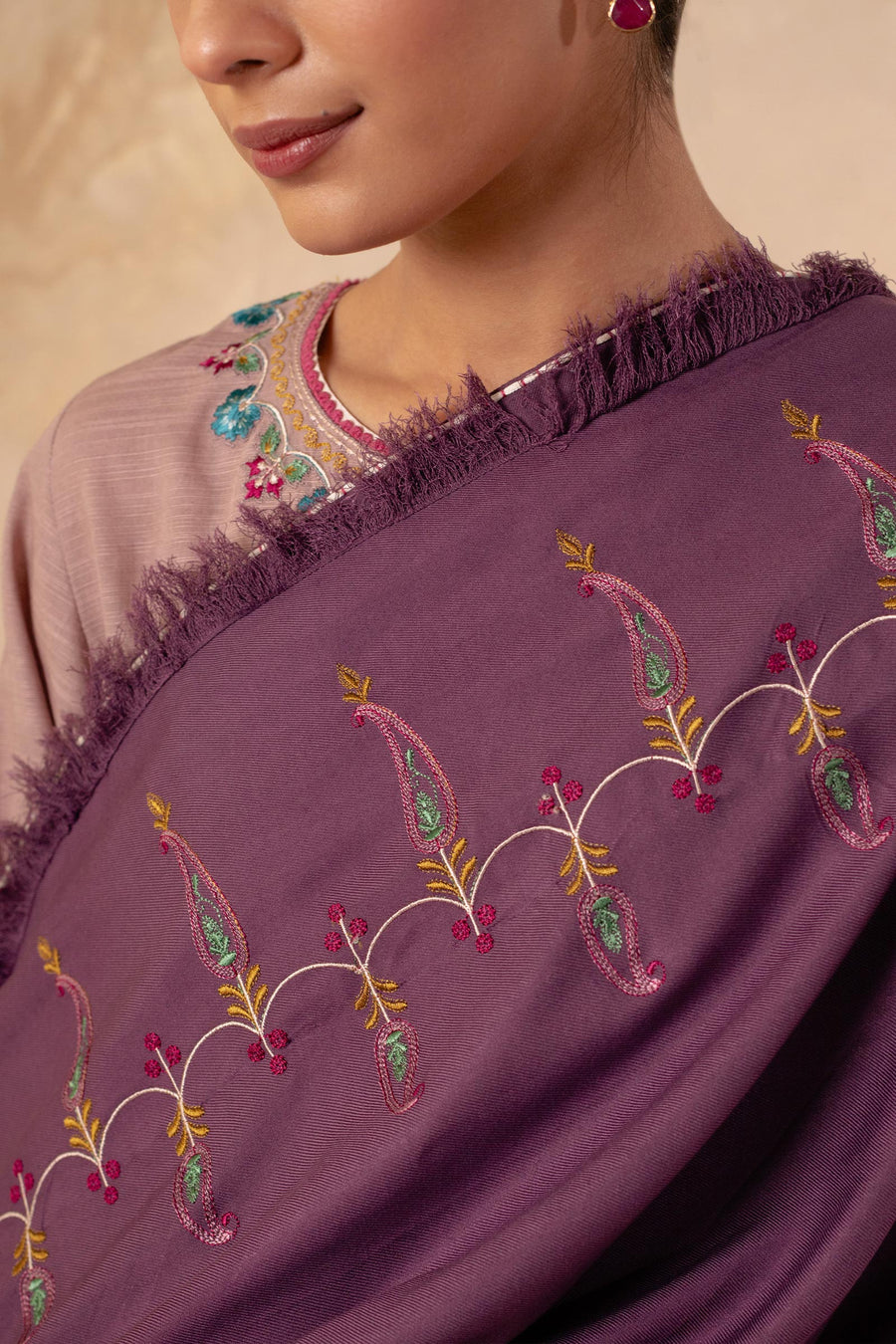 Coco by Zara Shahjahan Unstitched Embroidered Khaddar 3Pc Suit ZW23-1A