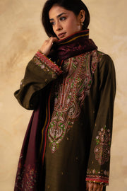 Coco by Zara Shahjahan Unstitched Embroidered Khaddar 3Pc Suit ZW23-2A