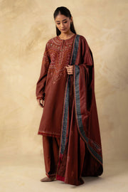 Coco by Zara Shahjahan Unstitched Embroidered Khaddar 3Pc Suit ZW23-8A