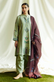 Coco by Zara Shahjahan Winter Unstitched Khaddar 3Pc Suit ZW24-3B PEARL