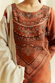 Coco by Zara Shahjahan Winter Unstitched Khaddar 3Pc Suit ZW24-4B TOPAZ