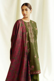 Coco by Zara Shahjahan Winter Unstitched Karandi 3Pc Suit ZW24-8B AMETHYST