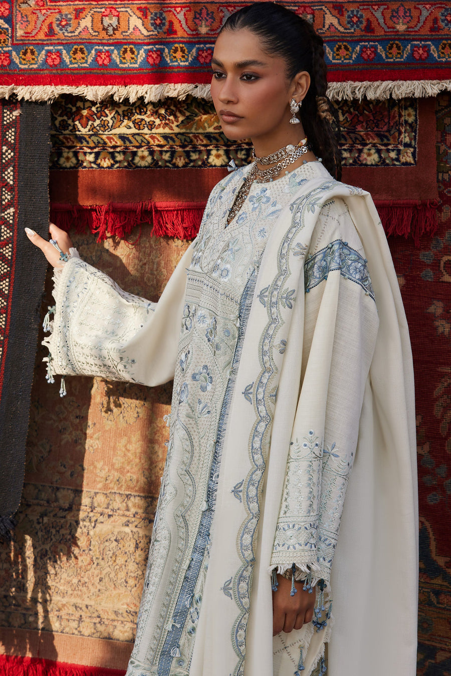 ZAHA by Khadijah Shah Embroidered Khaddar Unstitched 3Pc Suit ZW25-02 LEILA