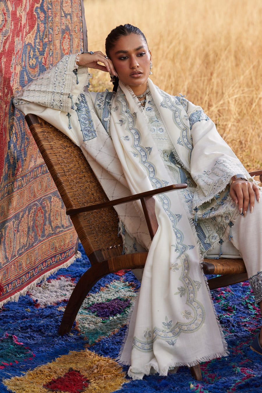 ZAHA by Khadijah Shah Embroidered Khaddar Unstitched 3Pc Suit ZW25-02 LEILA