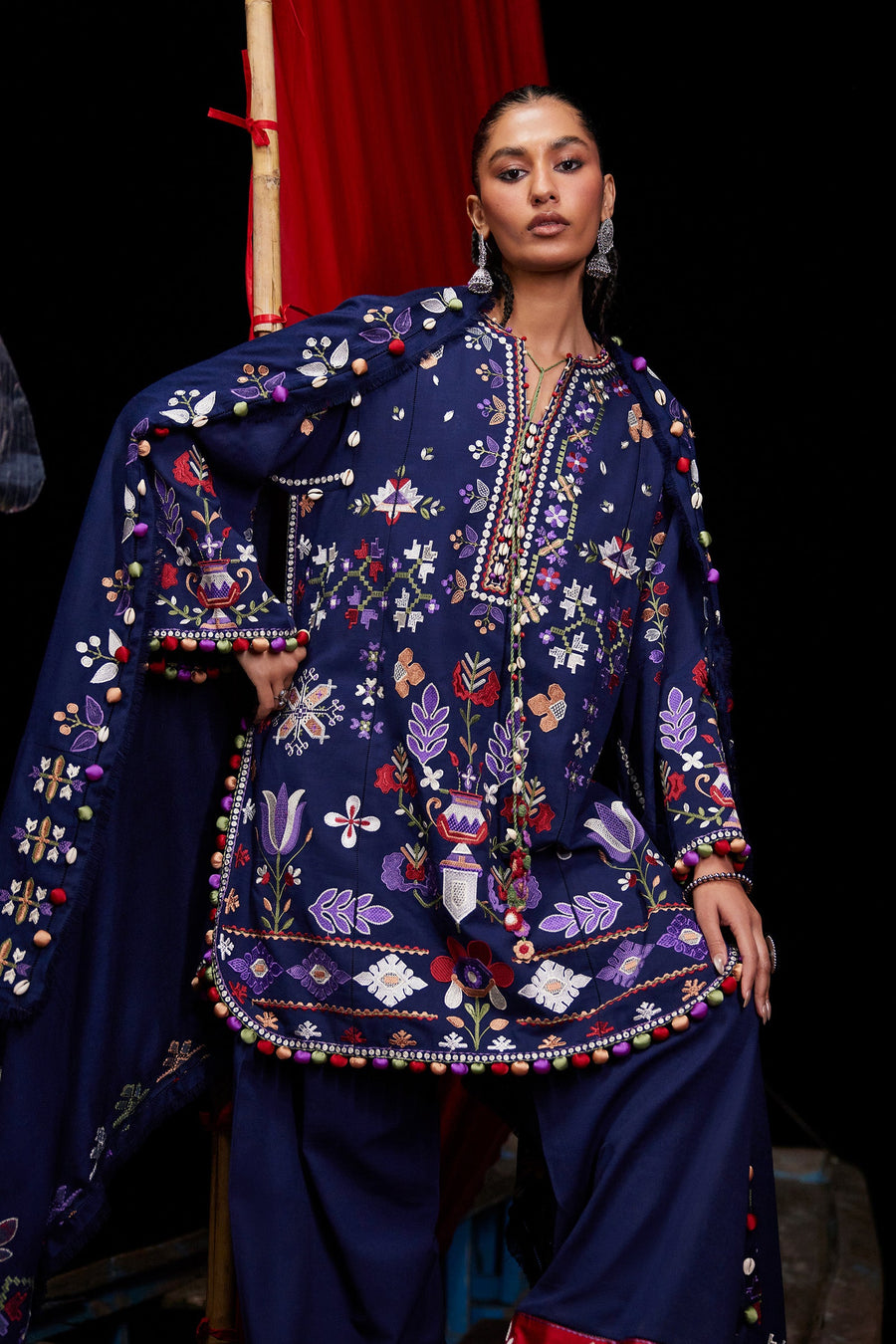 ZAHA by Khadijah Shah Embroidered Khaddar Unstitched 3Pc Suit ZW25-04 ZAREEN
