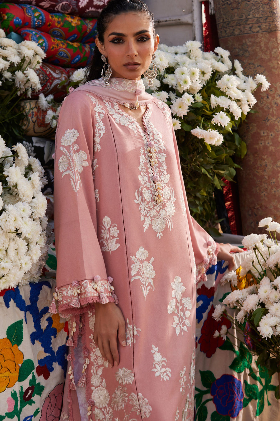 ZAHA by Khadijah Shah Embroidered Karandi Unstitched 3Pc Suit ZW25-05 NIRA