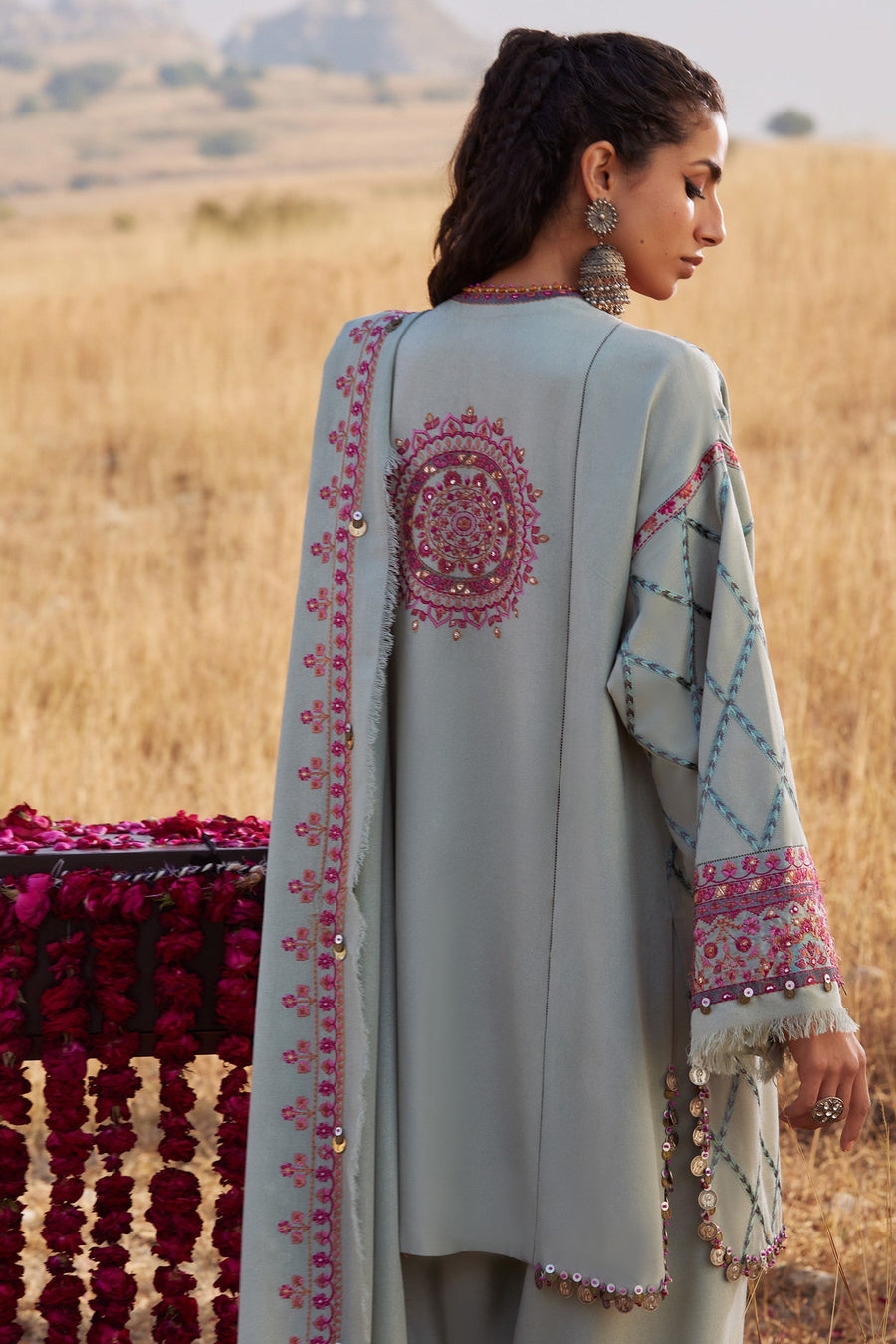 ZAHA by Khadijah Shah Embroidered Karandi Unstitched 3Pc Suit ZW25-06 NAYAB