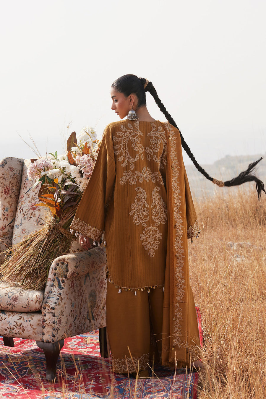 ZAHA by Khadijah Shah Embroidered Jacquard Unstitched 3Pc Suit ZW25-10 HEER