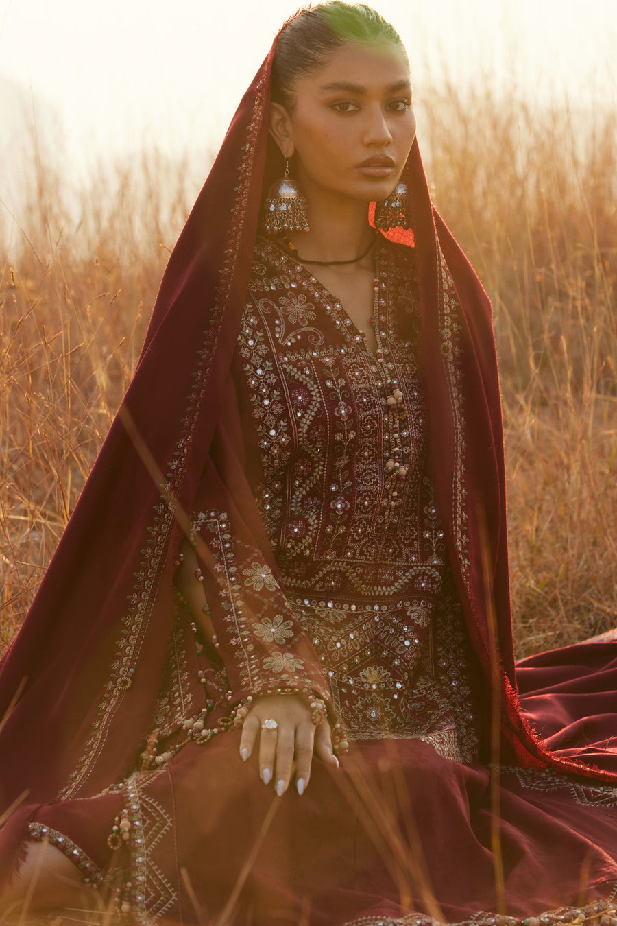 ZAHA by Khadijah Shah Embroidered Jacquard Unstitched 3Pc Suit ZW25-12 SASSI