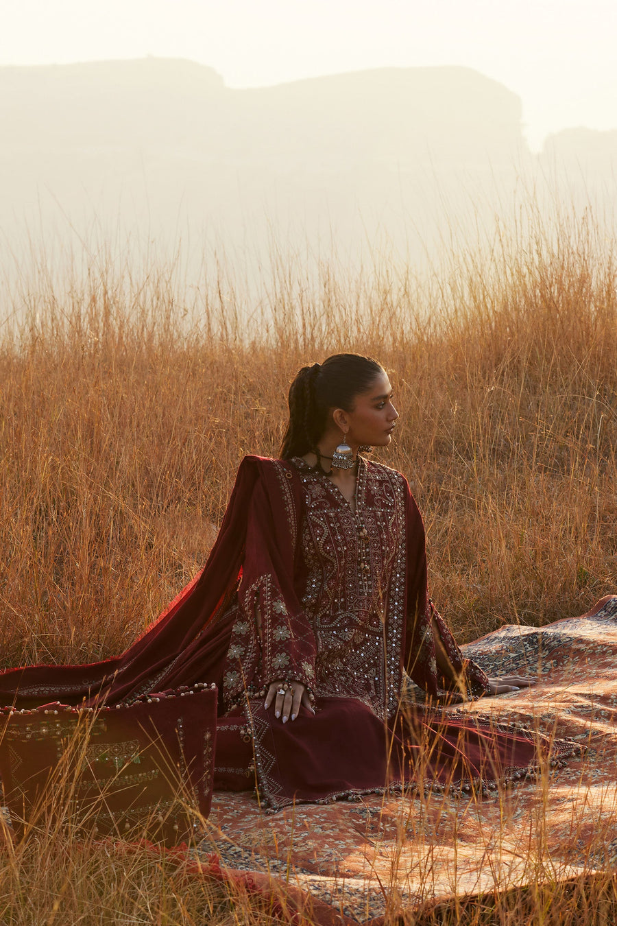 ZAHA by Khadijah Shah Embroidered Jacquard Unstitched 3Pc Suit ZW25-12 SASSI