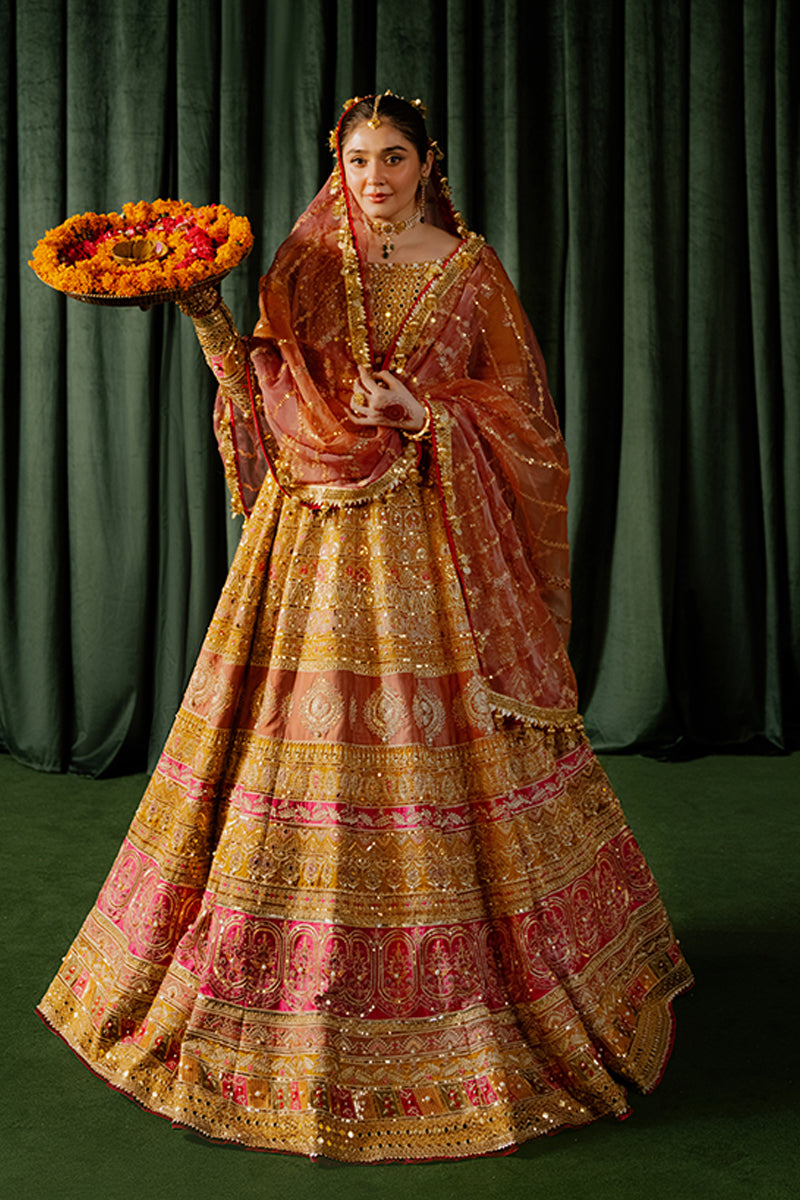 Zarlish by MNR Dur-E-Nayab Embroidered Raw Silk Unstitched 3Pc Suit - MEHER