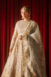 Zarlish by MNR Dur-E-Nayab Embroidered Organza Unstitched 3Pc Suit - SHABNAMI