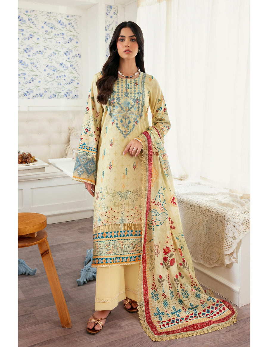 Florent Zync Daily Wear Embroidered Lawn Unstitched 3Pc Suit ZY-03A