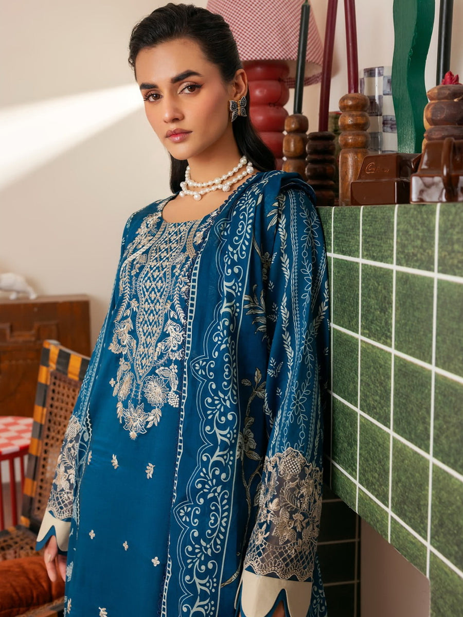 Florent Zync Daily Wear Embroidered Lawn Unstitched 3Pc Suit ZY-04B