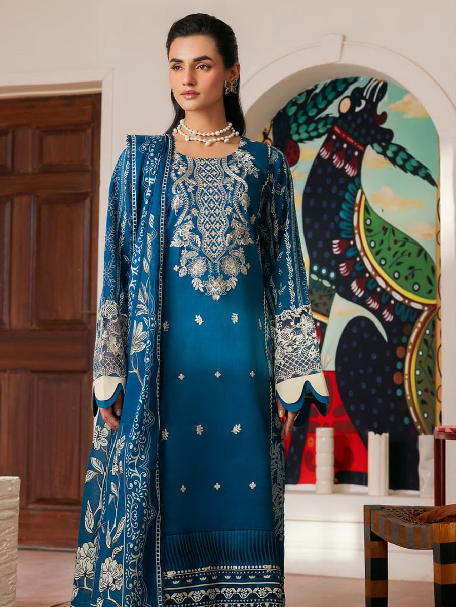 Florent Zync Daily Wear Embroidered Lawn Unstitched 3Pc Suit ZY-04B