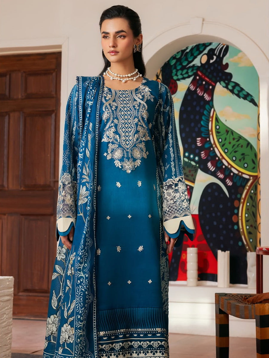 Florent Zync Daily Wear Embroidered Lawn Unstitched 3Pc Suit ZY-04B