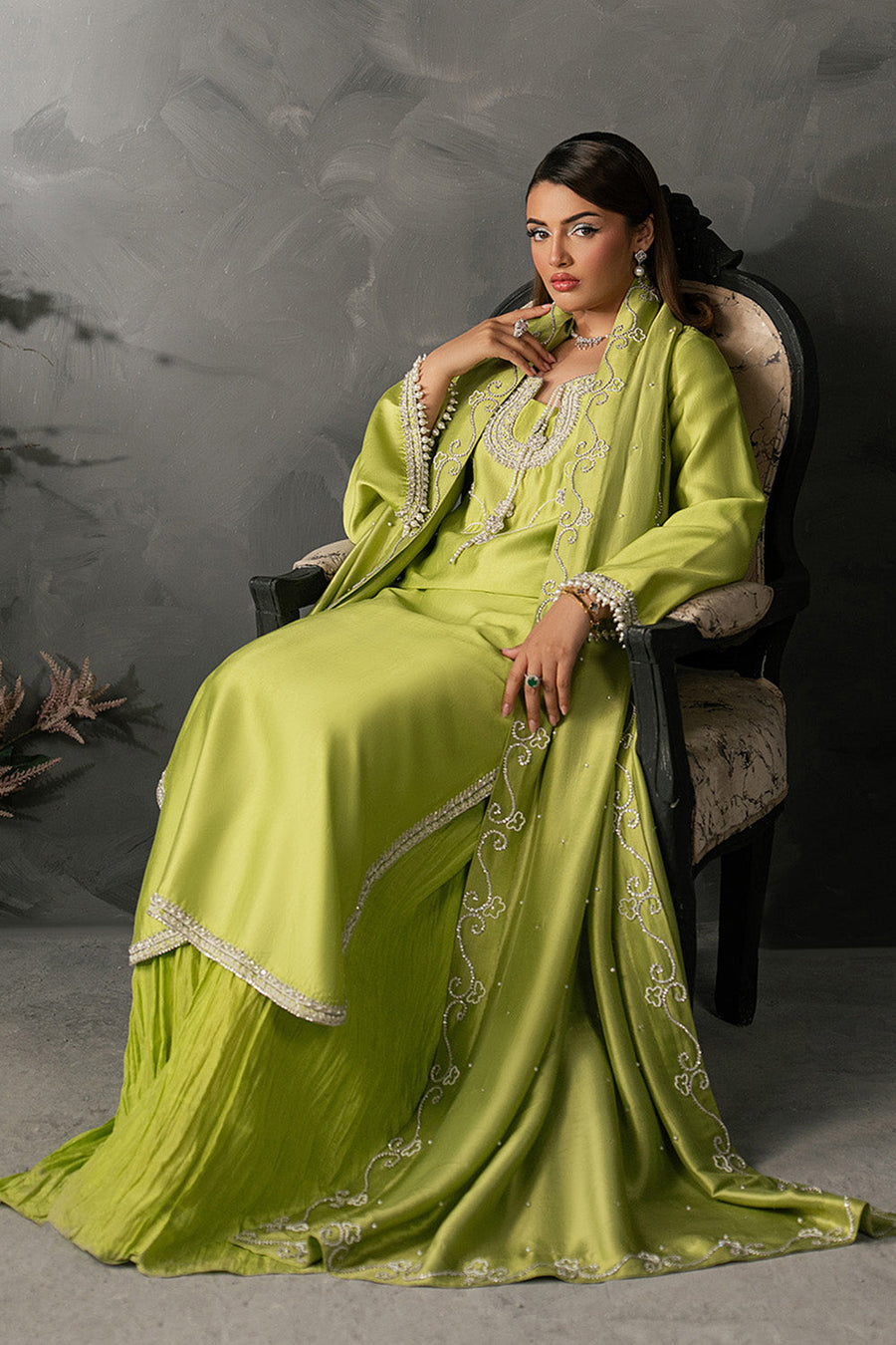 Zariya Anahira Ready to Wear Silk Organza 3Pc Suit ZB50088 ZYRA
