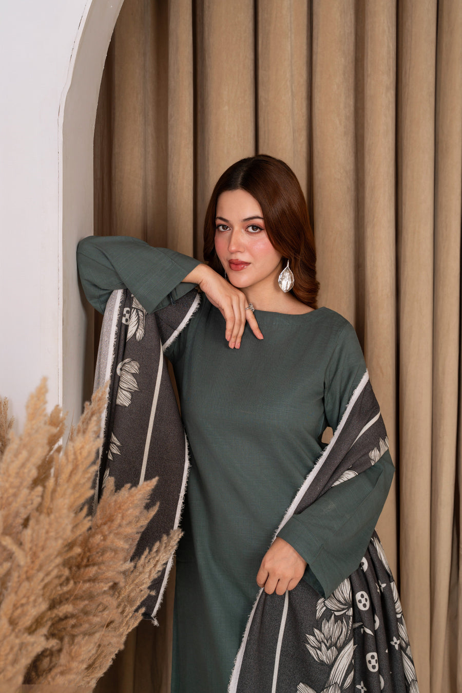 Feathers Digital Printed Khaddar Unstitched 3Pc Suit ZYRELLE-FT594
