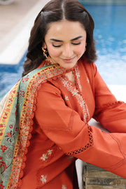 Rang Rasiya Florence Festive Embroidered Lawn Unstitched 3Pc Suit - ZAHRA