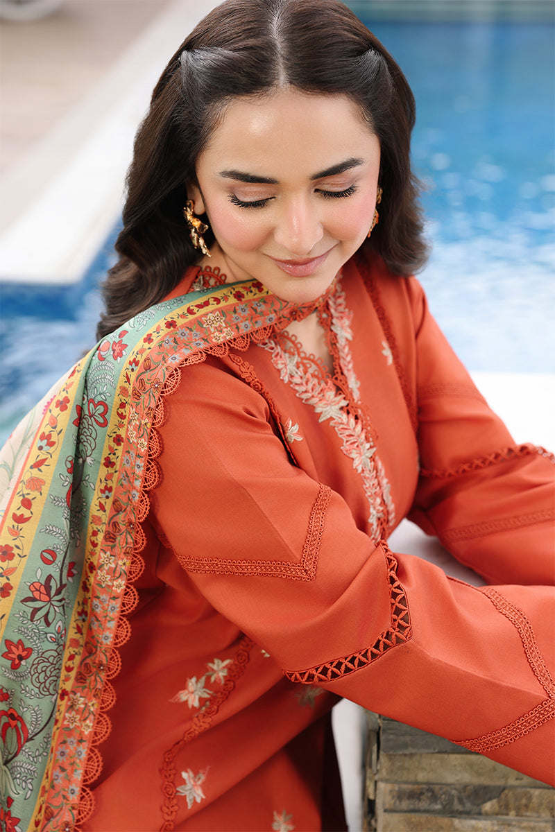 Rang Rasiya Florence Festive Embroidered Lawn Unstitched 3Pc Suit - ZAHRA