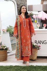 Rang Rasiya Florence Festive Embroidered Lawn Unstitched 3Pc Suit - ZAHRA