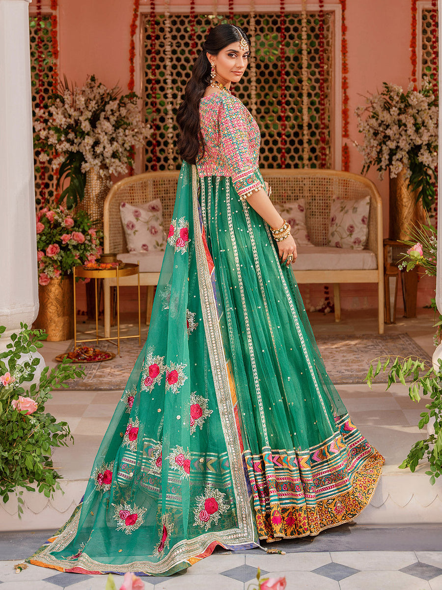 Faiza Faisal Heeriye Embroidered Raw Silk Unstitched 3Pc Suit - Zaib-Un-Nisa